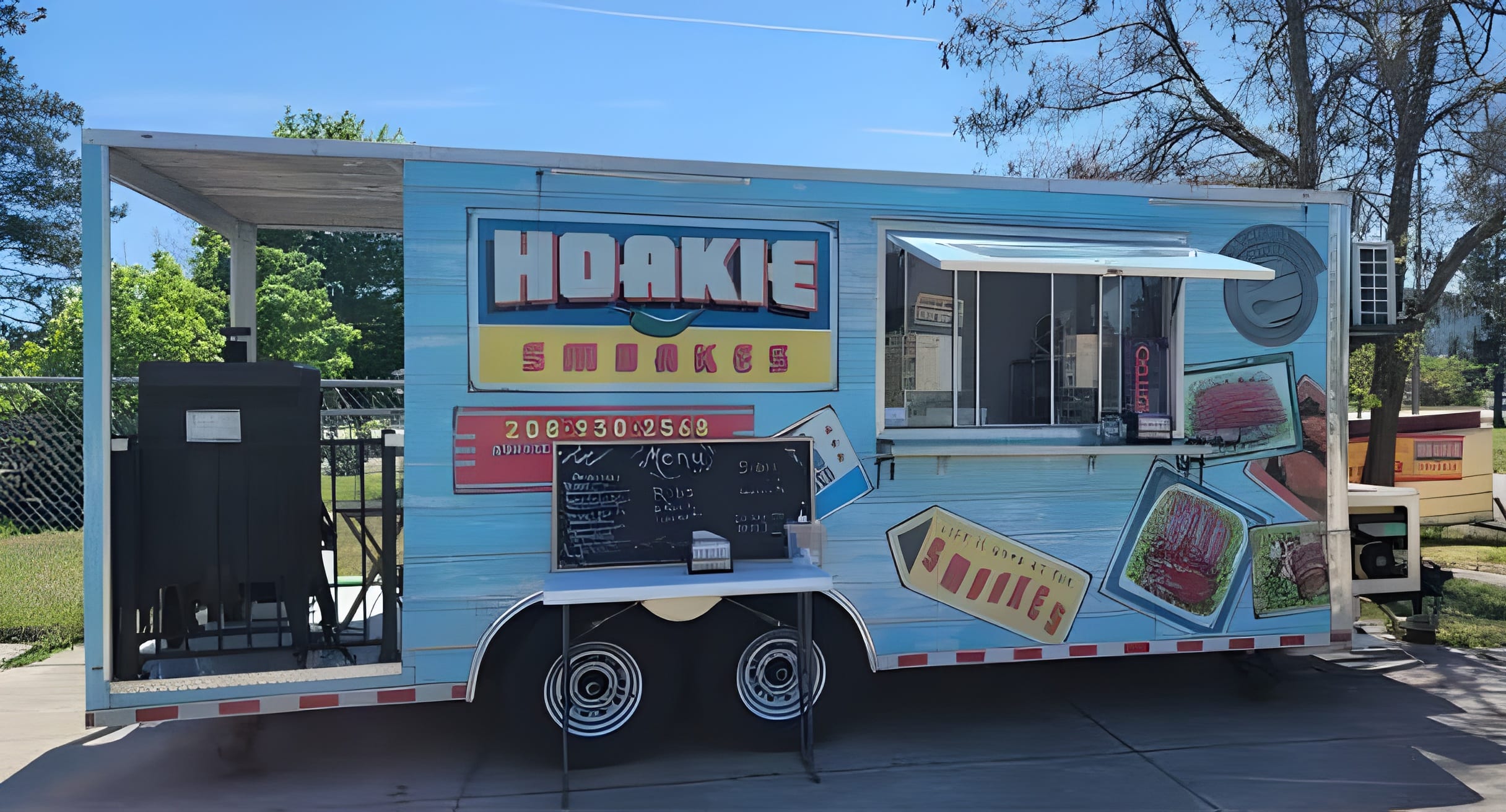 The Hoakie Smoakes BBQ food truck at 616 Post St, Post Falls, Idaho
